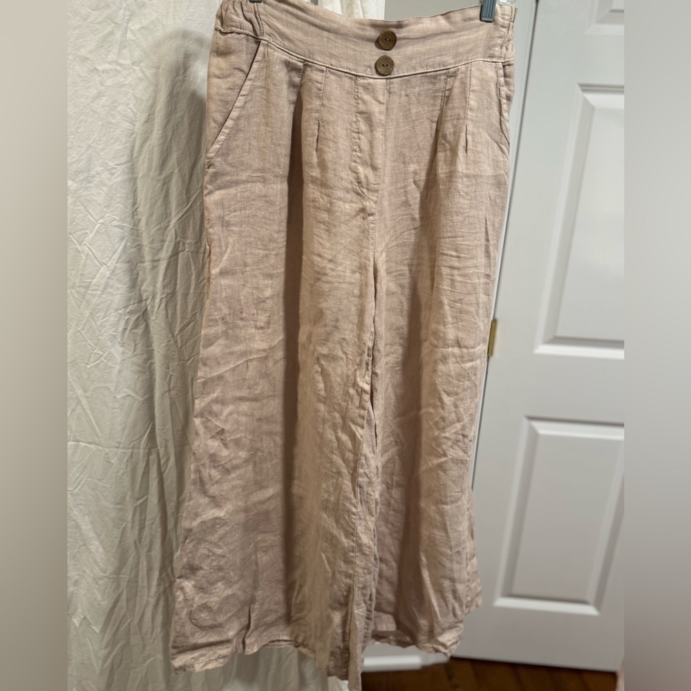 Pull On Linen Palazzo Pant